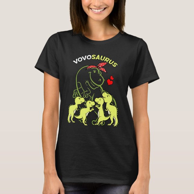 T-shirt Vovosaurus Vovo 4 Enfants Dinosaur Fête des mères (Devant)