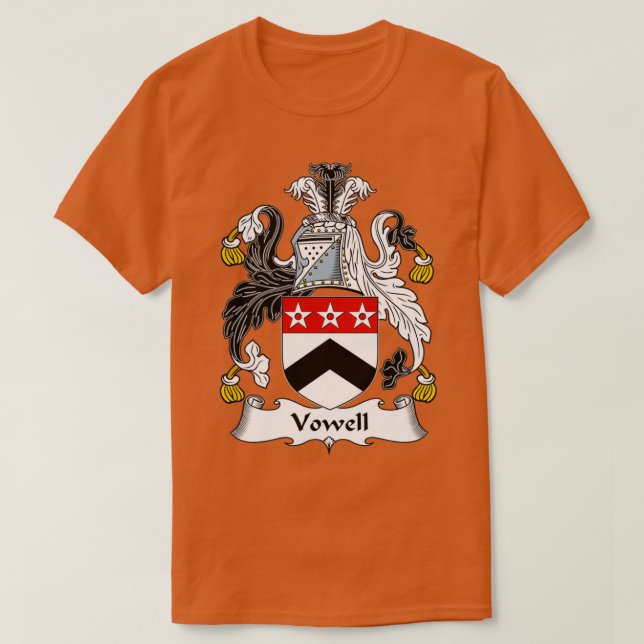 T-shirt Vowell Coat of Arms Family Crest (Design devant)