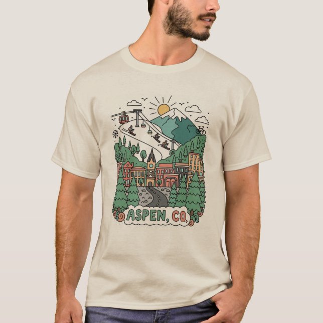 T-shirt Voyage à Aspen Colorado (Devant)