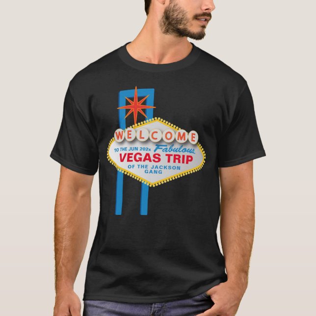 T-shirt Voyage à Vegas avec l'emblème Bienvenue à Las Vega (Devant)