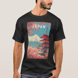 T-shirt Voyage artistique illustré vintage Japon