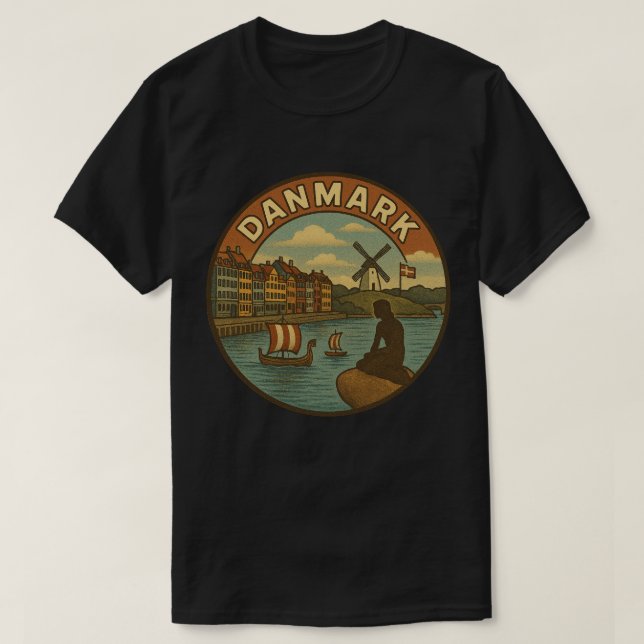 T-shirt Voyage au Danemark Vintage (Design devant)