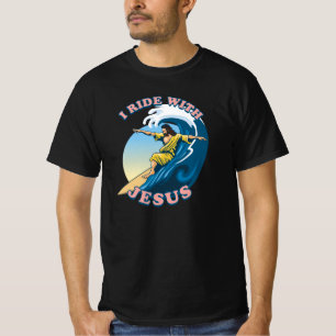 T-shirt Voyage avec Jésus L'illustration de Surfing Jesu