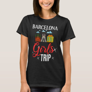 T-shirt Voyage Carte Ciel Barcelone Espagne Ville