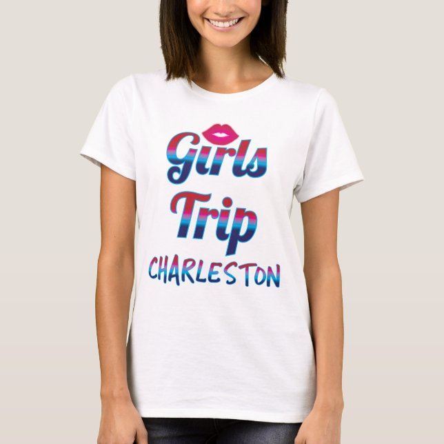 T-shirt Voyage Charleston de filles (Devant)
