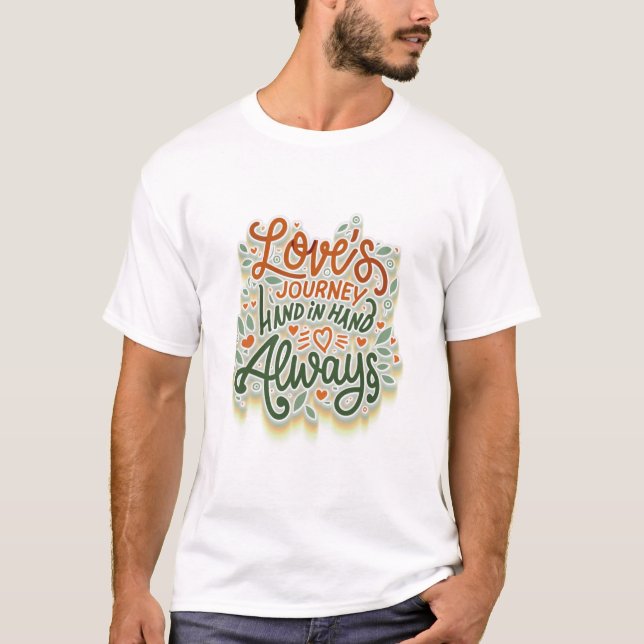 T-shirt Voyage d'amour - Main dans la main, toujours (Devant)