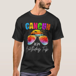 T-shirt Voyage d'anniversaire Cancun Mexique 2024 Vacances