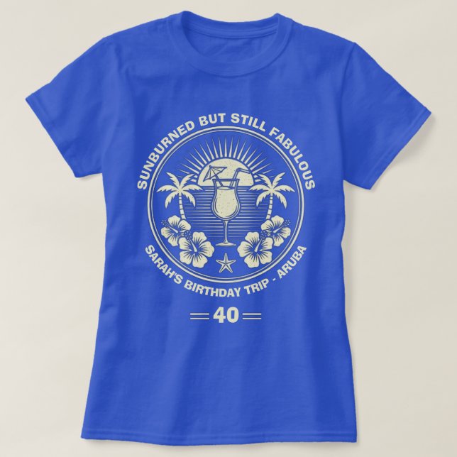 T-shirt Voyage d'anniversaire Vintage sur mesure (Design devant)