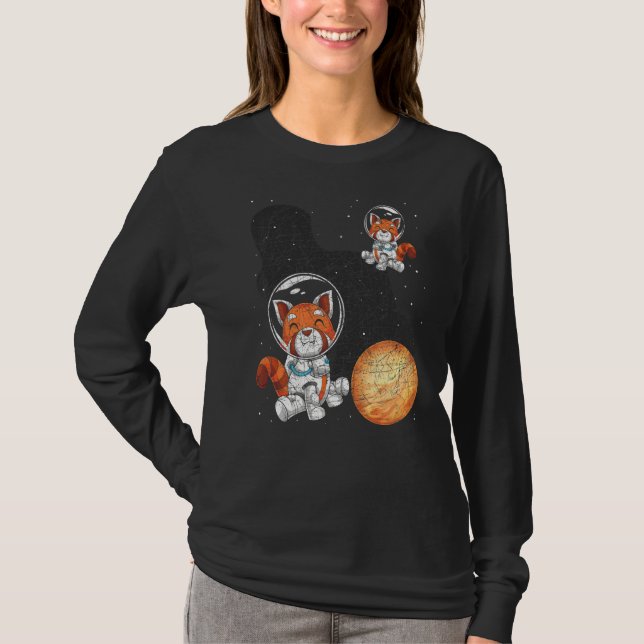 T-shirt Voyage dans l'espace de la planète Astronaute anim (Devant)