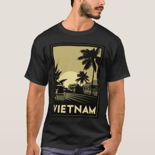 T-shirt voyage d'art déco du Vietnam Asie du Sud-Est rét