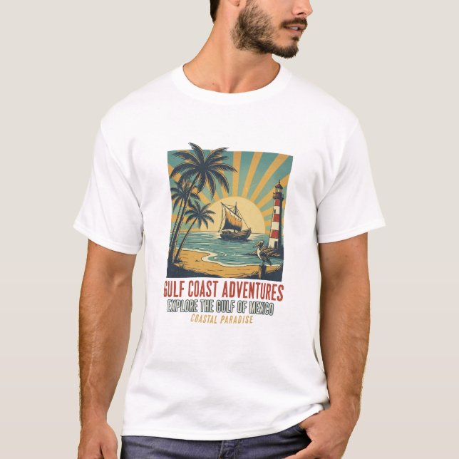 T-shirt Voyage d'aventures de la côte du Golfe (Devant)