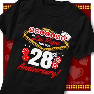 T-shirt Voyage de couple pour le 28e anniversaire à Las Ve