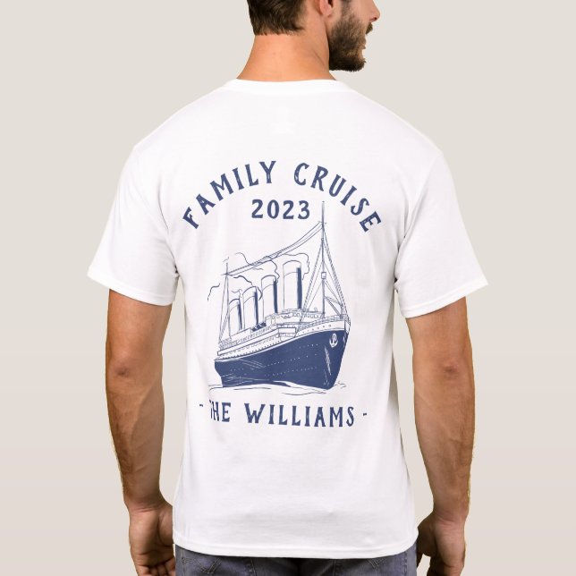T-shirt Voyage de croisière en famille personnalisée (Dos)