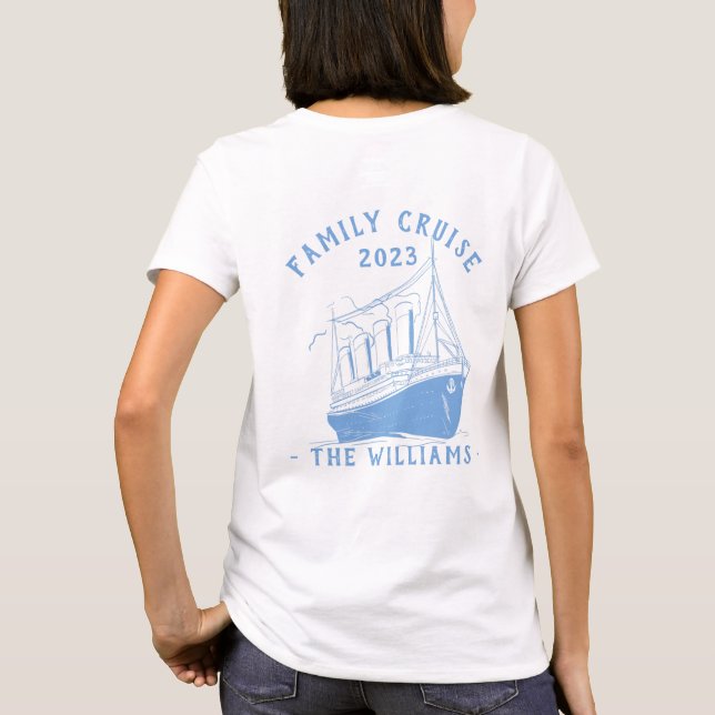 T-shirt Voyage de croisière en famille personnalisée (Dos)