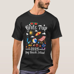 T-shirt Voyage de filles 2025 Vacances d'été Long Beach Is