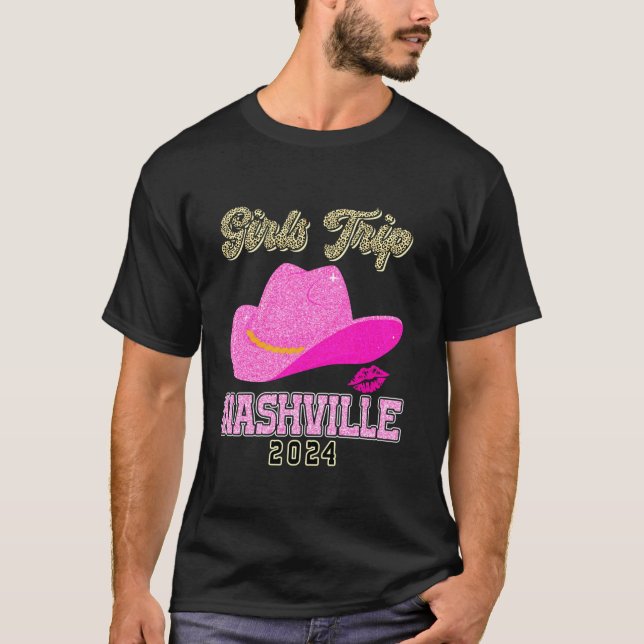 T-shirt Voyage de filles à Nashville 2024 Léopard Enterrem (Devant)