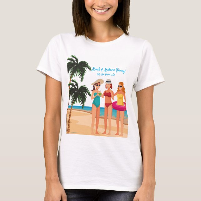T-shirt Voyage de filles célibataires aux Bahamas (Devant)
