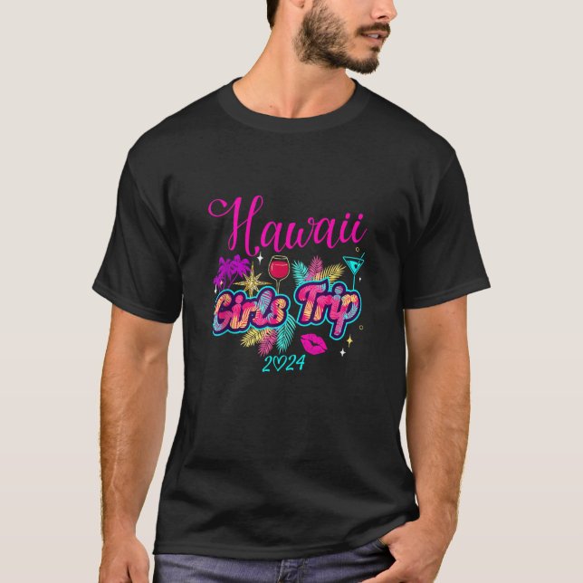 T-shirt Voyage de filles Hawaii 2024 Plage Femme vacances  (Devant)
