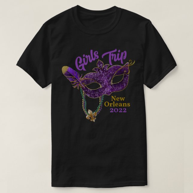 T-shirt Voyage de filles Mardi Gras 2022 New Orleans Bache (Design devant)