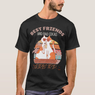 T-shirt Voyage de filles Meilleures amies et mauvaises idé