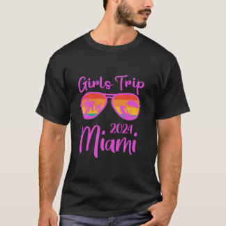 T-shirt Voyage de filles Miami 2024 Week-end fête d'annive