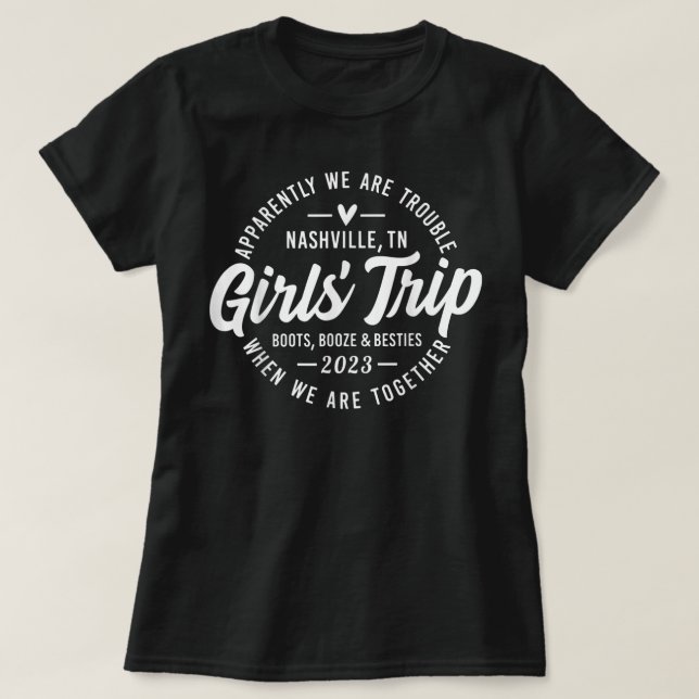 T-shirt Voyage de filles Nashville 2023 - Bachelorette Wee (Design devant)