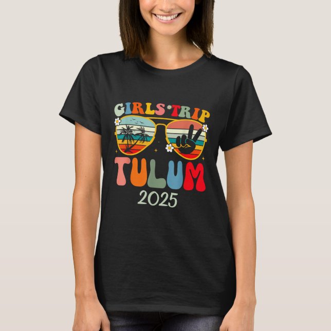 T-shirt Voyage de filles Tulum 2025 Summer Beach Week-end  (Devant)