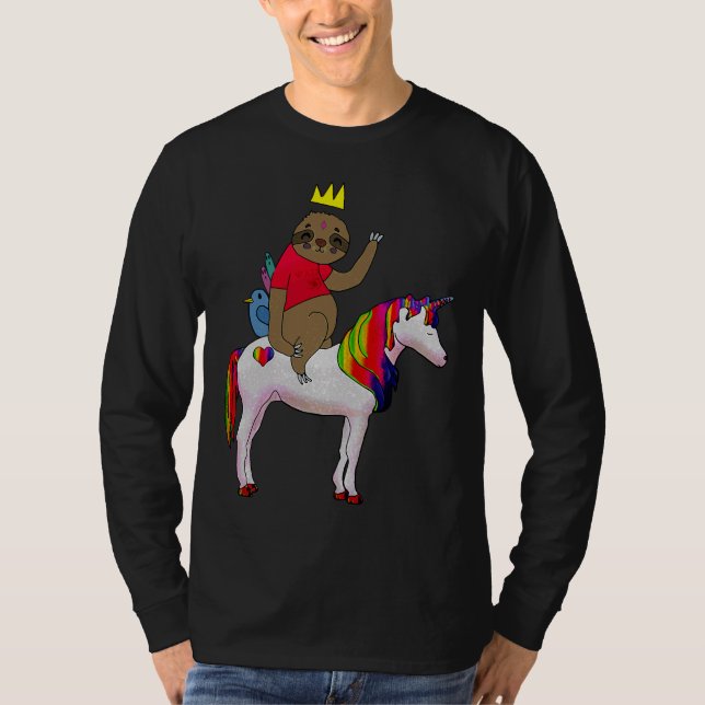 T-shirt Voyage De La Fente Sur Une Unicorne (Devant)