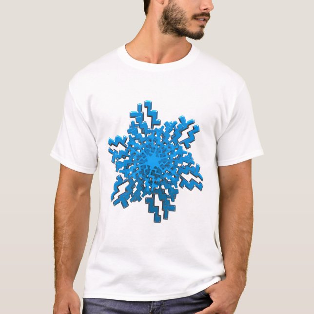 T-shirt Voyage de la vie : un flocon de neige géométrique (Devant)