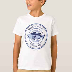 T-shirt Voyage de pêche en famille sur mesure Blue Lake Ba