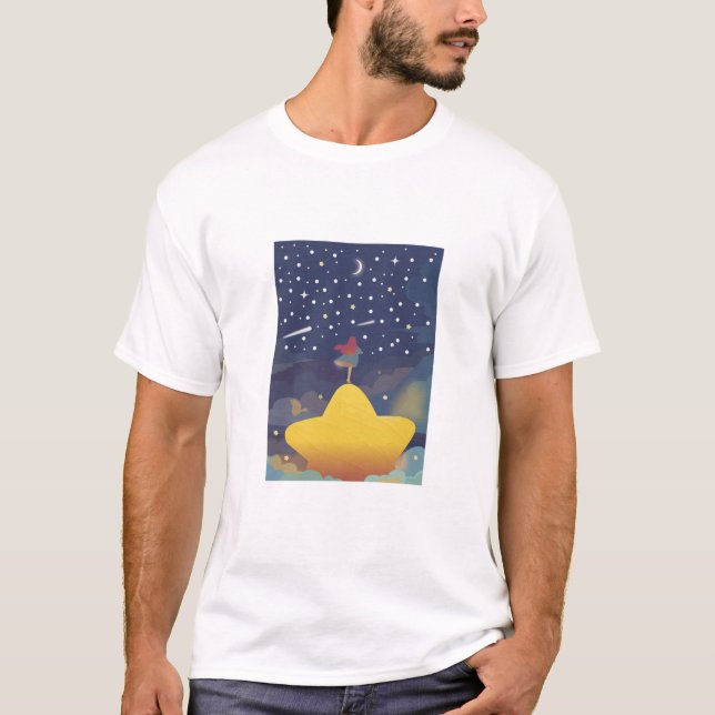 T-shirt Voyage de rêve étoilé. (Devant)