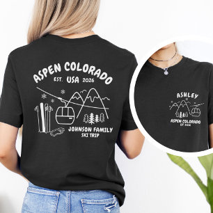 T-shirt Voyage de ski personnalisé famille amis groupe ass