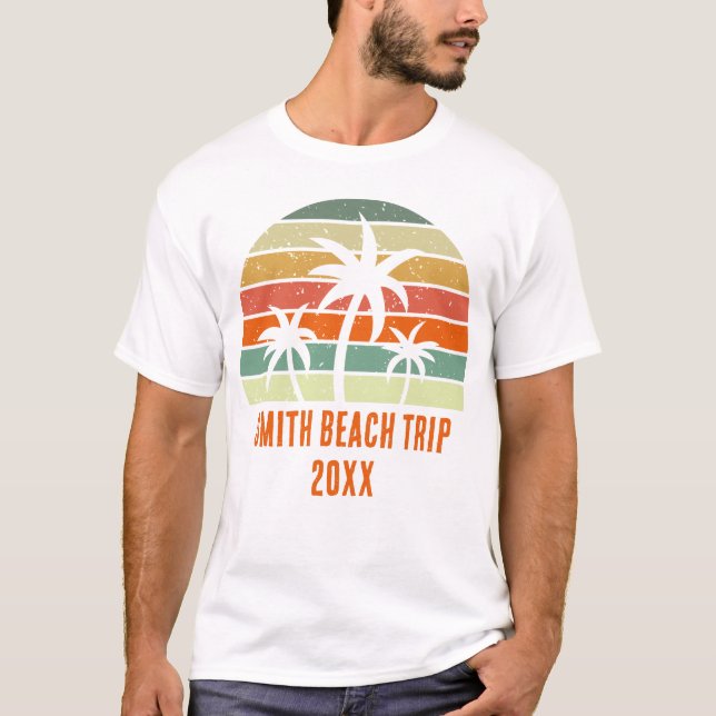 T-shirt Voyage de vacances sur mesure à Palm Tree (Devant)