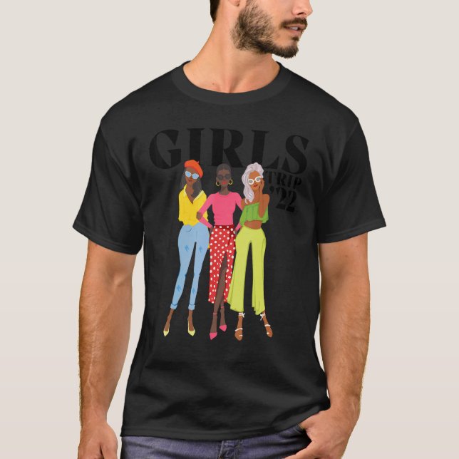 T-shirt Voyage des filles de la Reine noire Afro Femmes va (Devant)