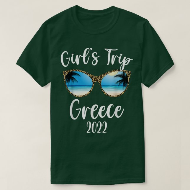 T-shirt Voyage des filles Grèce 2022 Plage Lunettes de sol (Design devant)