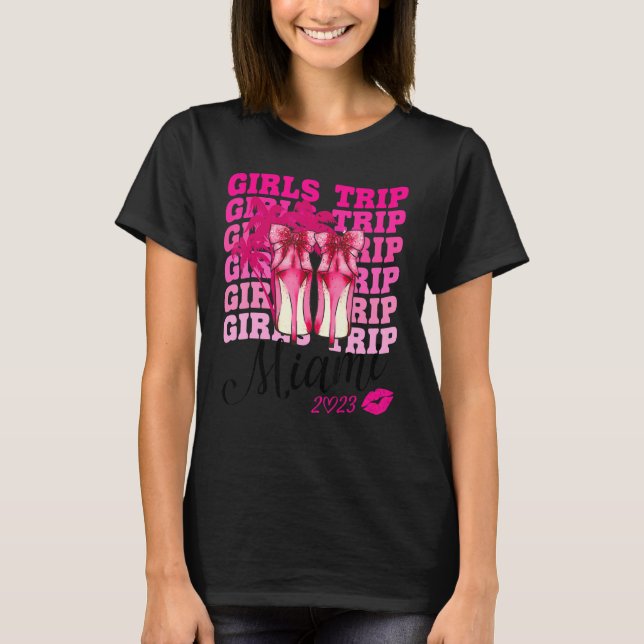 T-shirt Voyage Des Filles Miami 2023 Pour Les Femmes Week- (Devant)