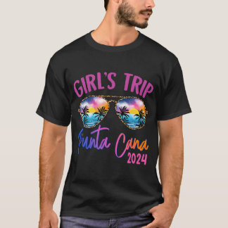 T-shirt Voyage des filles Punta Cana Dominicaine 2024 Lune
