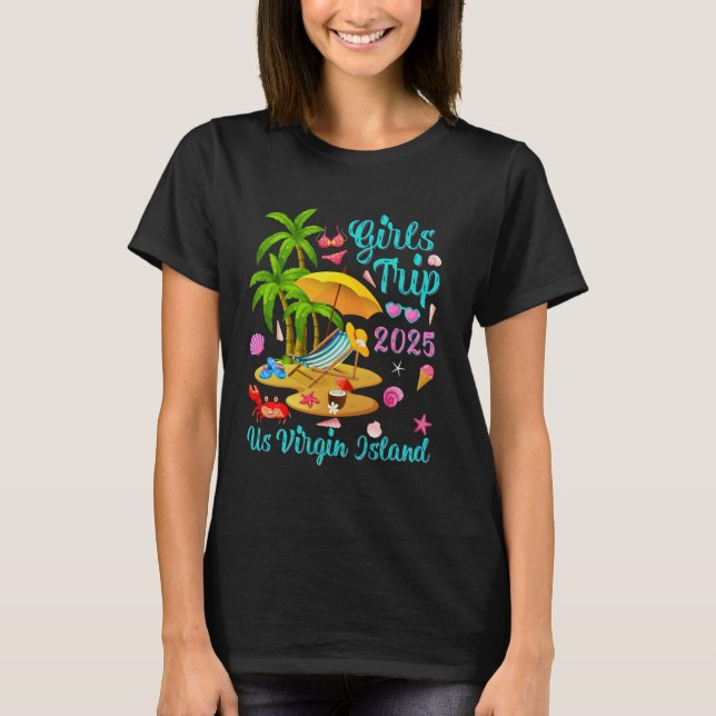 T-shirt Voyage d'été des filles de Virgin Island 2025 (Devant)