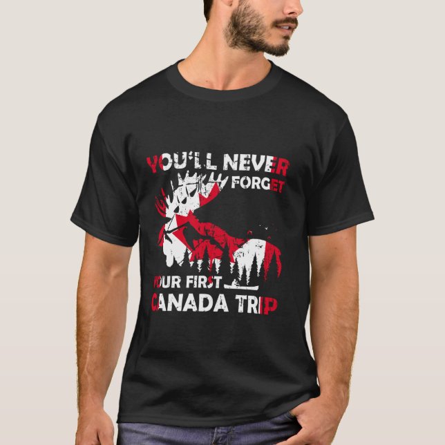 T-shirt Voyage Drapeau Canada Orignal Canada (Devant)
