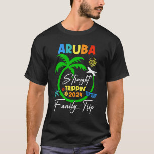 T-shirt Voyage droit Aruba Famille Vacances Été 2024