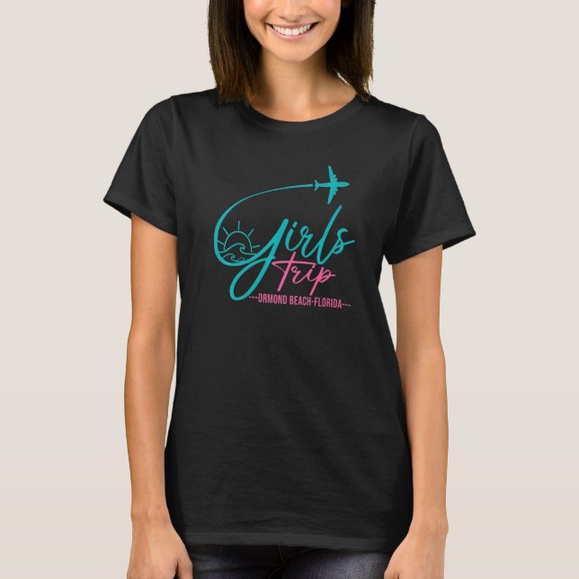 T-shirt Voyage en avion Ormond Beach Florida Matching Girl (Devant)