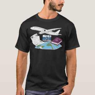 T-shirt Voyage en Avion Photographie Tourisme Cool