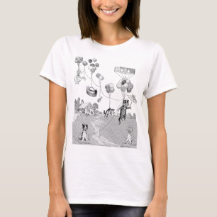 T-shirt Voyage en ballon de chat, Louis Wain