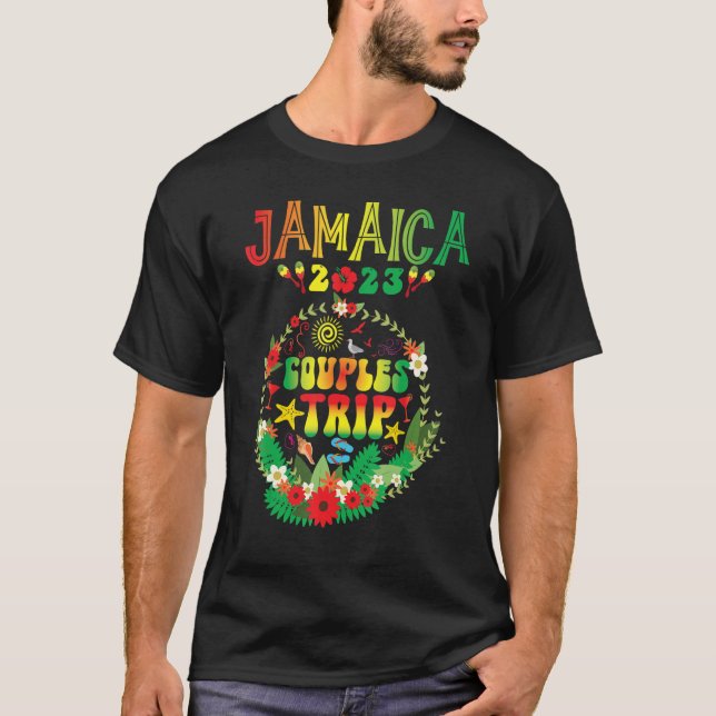 T-shirt Voyage en couple 2023 Jamaïque Caraïbes Famille Va (Devant)
