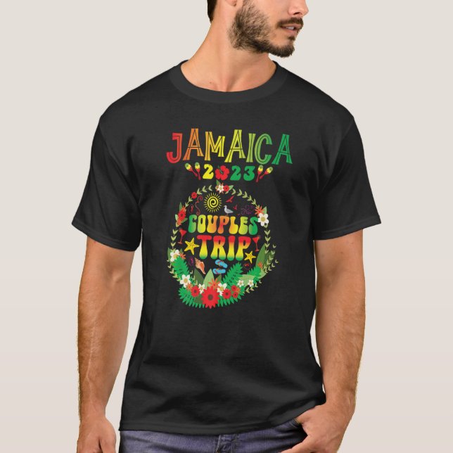 T-shirt Voyage en couple 2023 Jamaïque Caraïbes Famille Va (Devant)