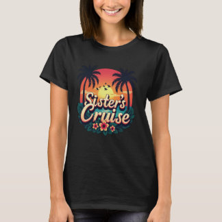 T-shirt Voyage en croisière des sœurs Vintage Sunset Été d
