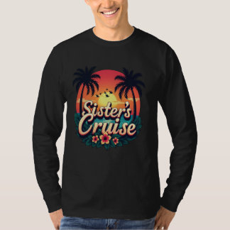 T-shirt Voyage en croisière des sœurs Vintage Sunset Été d