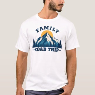T-shirt Voyage en famille au coucher du soleil sur la mont