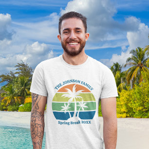 T-shirt Voyage en famille sur l'île tropicale personnalisé