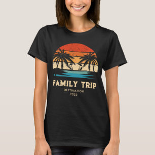 T-shirt Voyage en famille vacances au coucher du soleil Éq